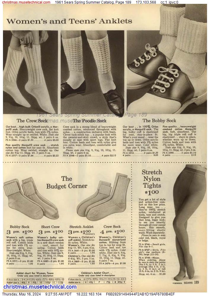 1961 Sears Spring Summer Catalog, Page 189