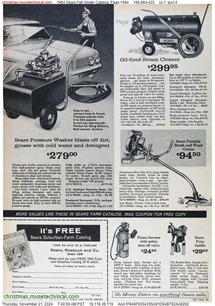 1964 Sears Fall Winter Catalog, Page 1084