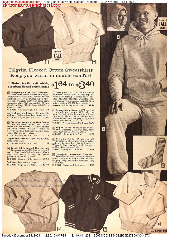 1961 Sears Fall Winter Catalog, Page 598