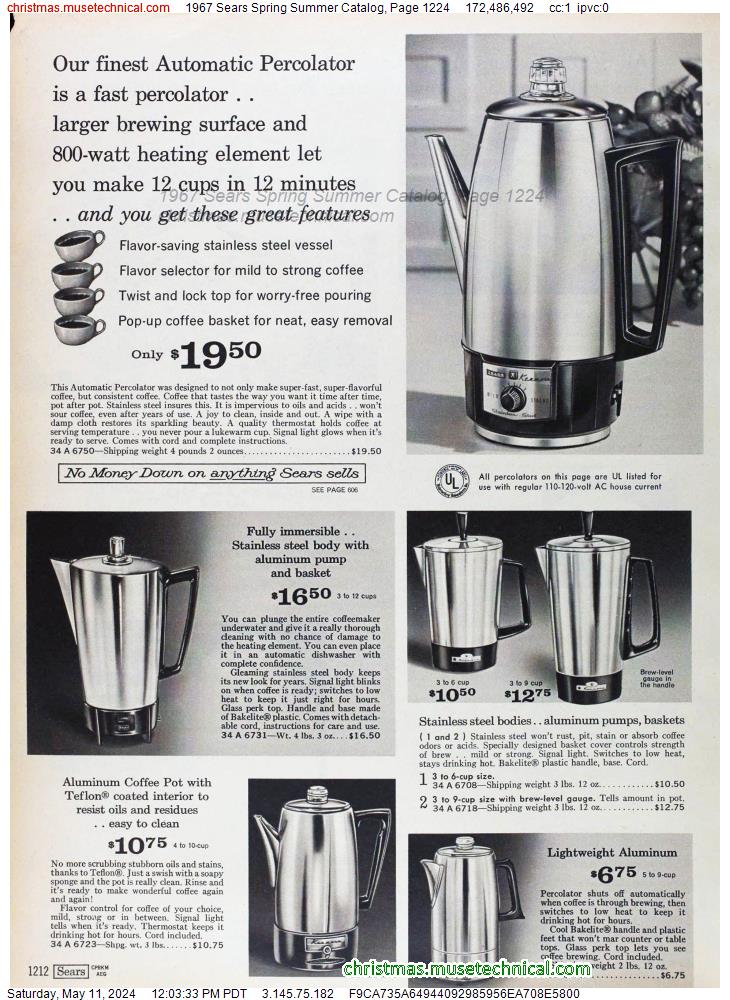 1967 Sears Spring Summer Catalog, Page 1224