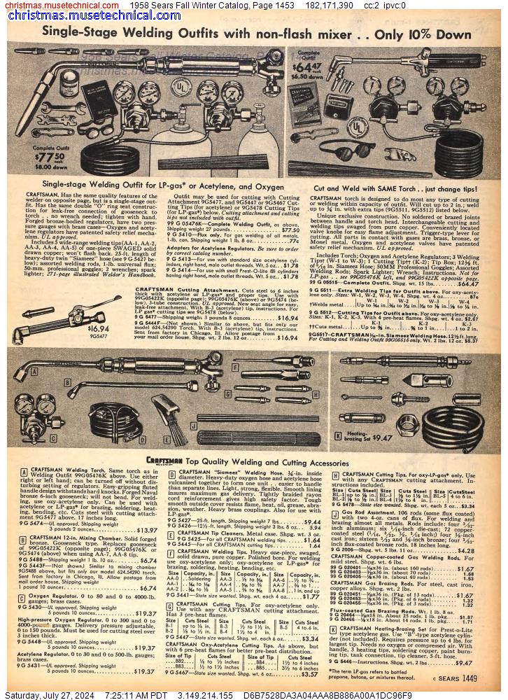 1958 Sears Fall Winter Catalog, Page 1453