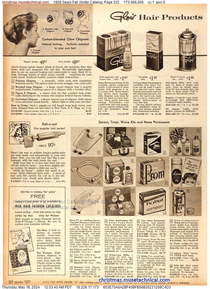 1958 Sears Fall Winter Catalog, Page 322
