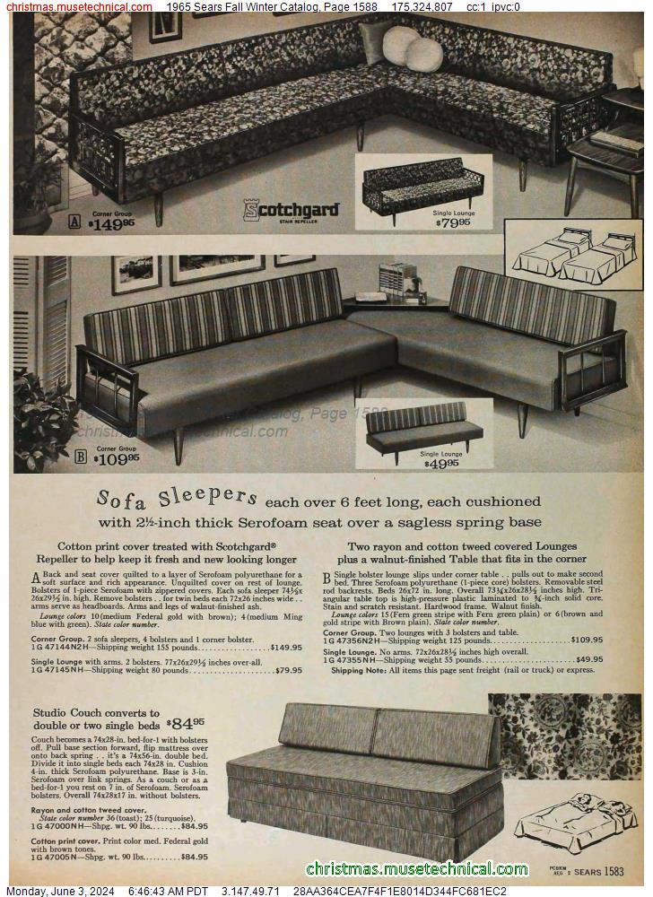 1965 Sears Fall Winter Catalog, Page 1588