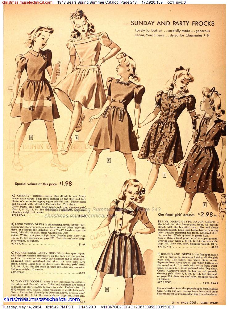 1943 Sears Spring Summer Catalog, Page 243