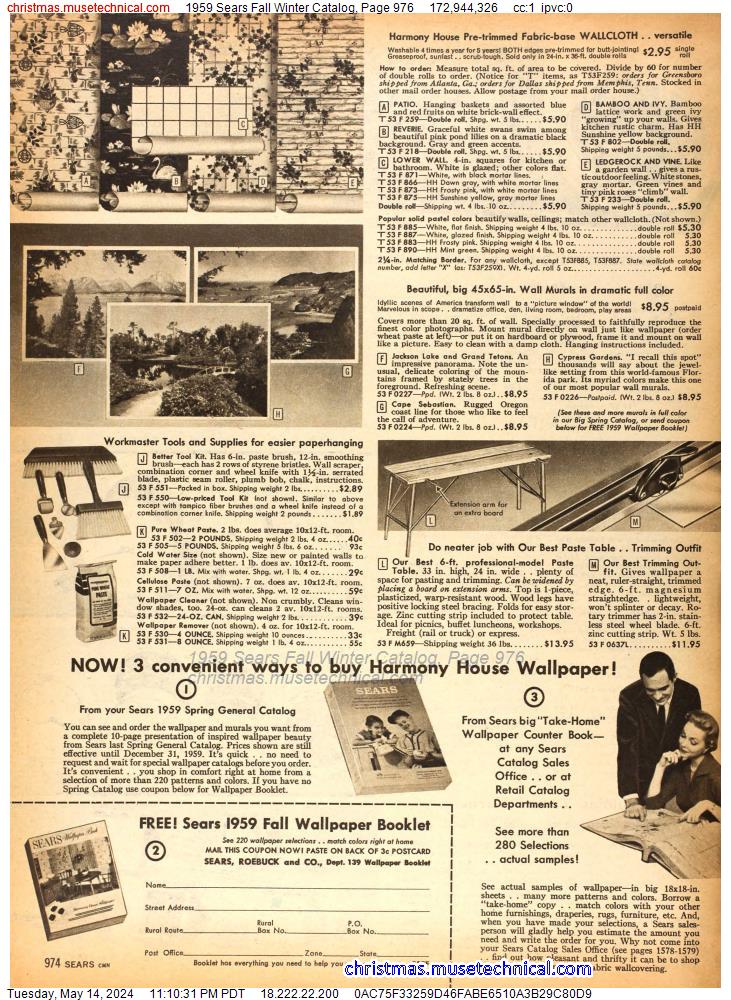 1959 Sears Fall Winter Catalog, Page 976
