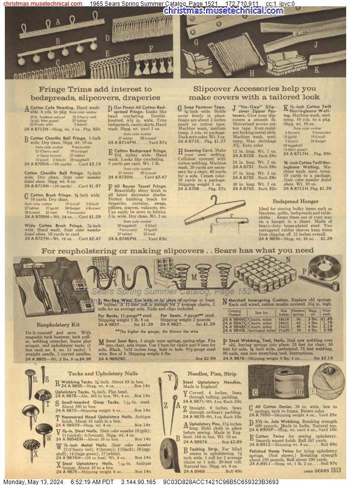 1965 Sears Spring Summer Catalog, Page 1521