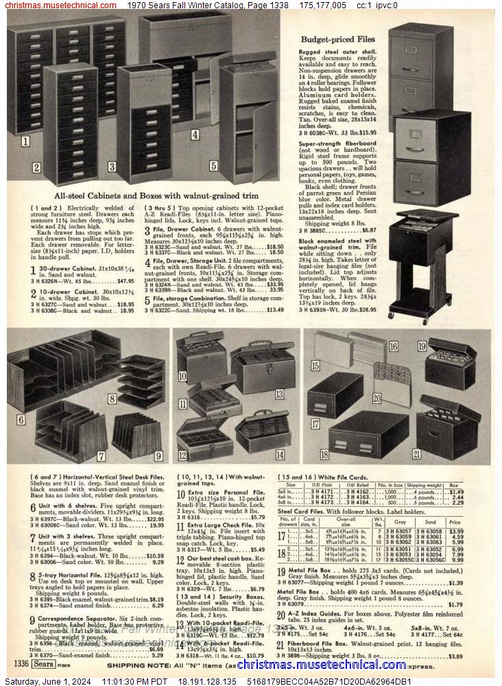 1970 Sears Fall Winter Catalog, Page 1338