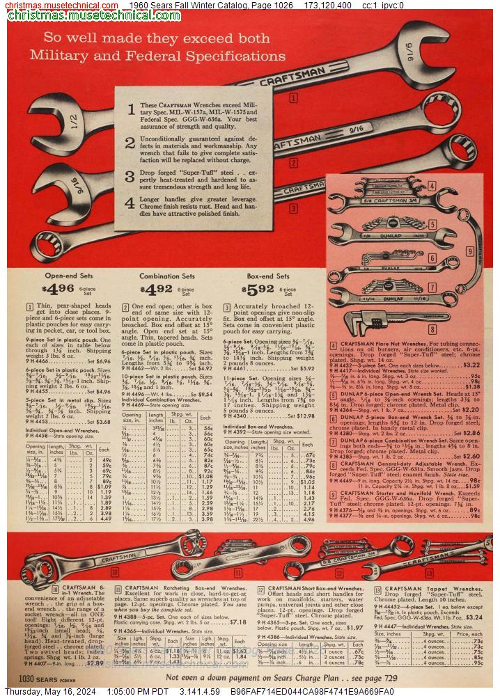 1960 Sears Fall Winter Catalog, Page 1026