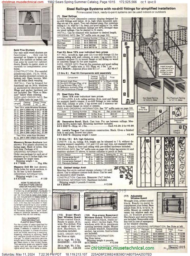 1982 Sears Spring Summer Catalog, Page 1015
