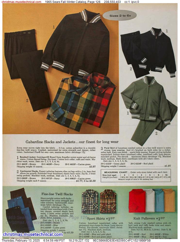 1965 Sears Fall Winter Catalog, Page 126