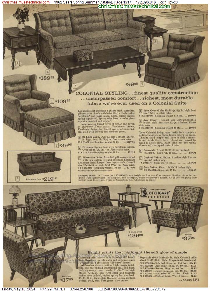 1962 Sears Spring Summer Catalog, Page 1317