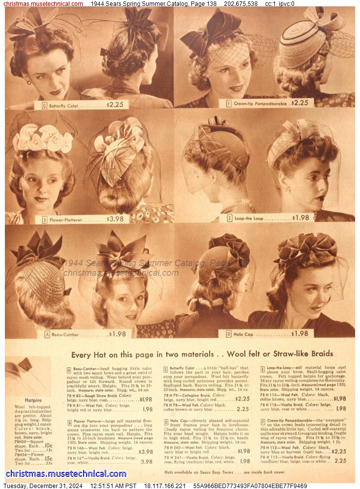 1944 Sears Spring Summer Catalog, Page 138