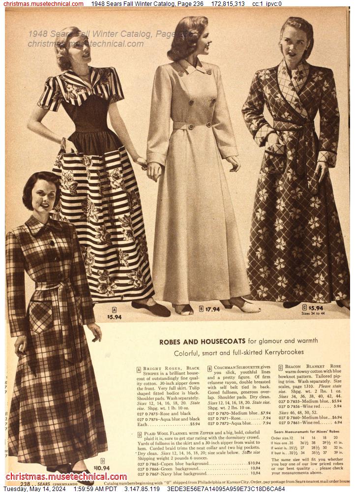 1948 Sears Fall Winter Catalog, Page 236