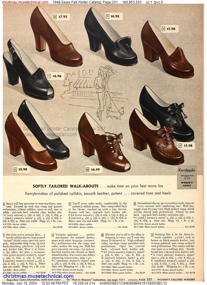 1948 Sears Fall Winter Catalog, Page 331