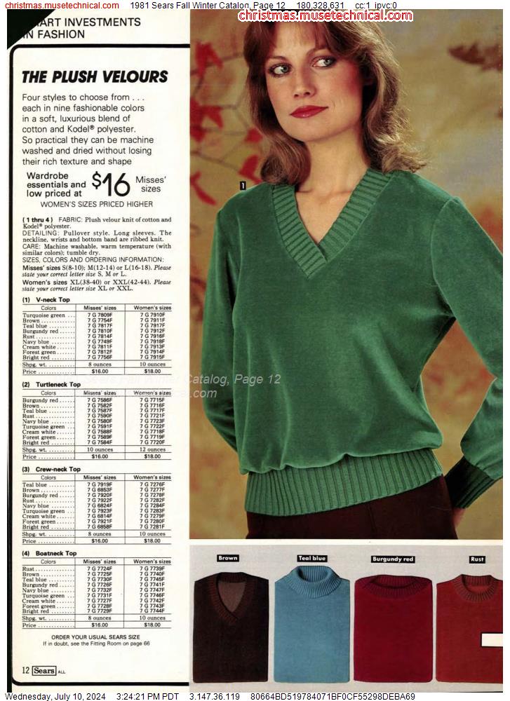 1981 Sears Fall Winter Catalog, Page 12