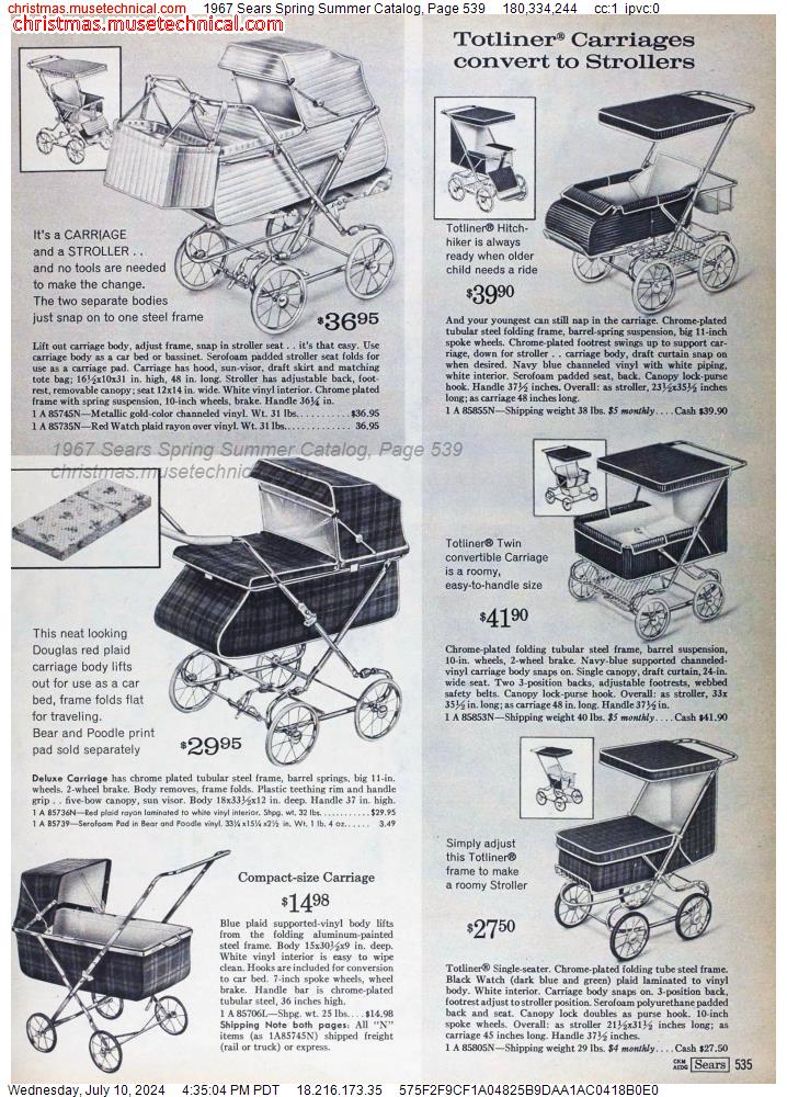 1967 Sears Spring Summer Catalog, Page 539