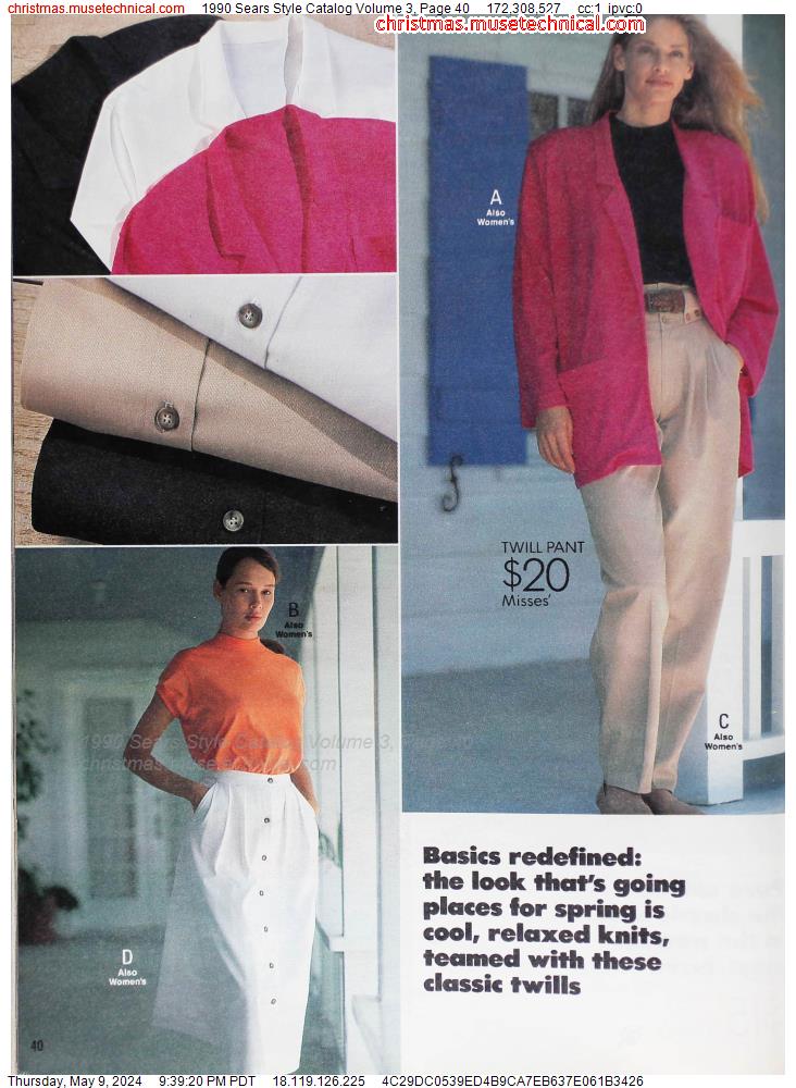 1990 Sears Style Catalog Volume 3, Page 40
