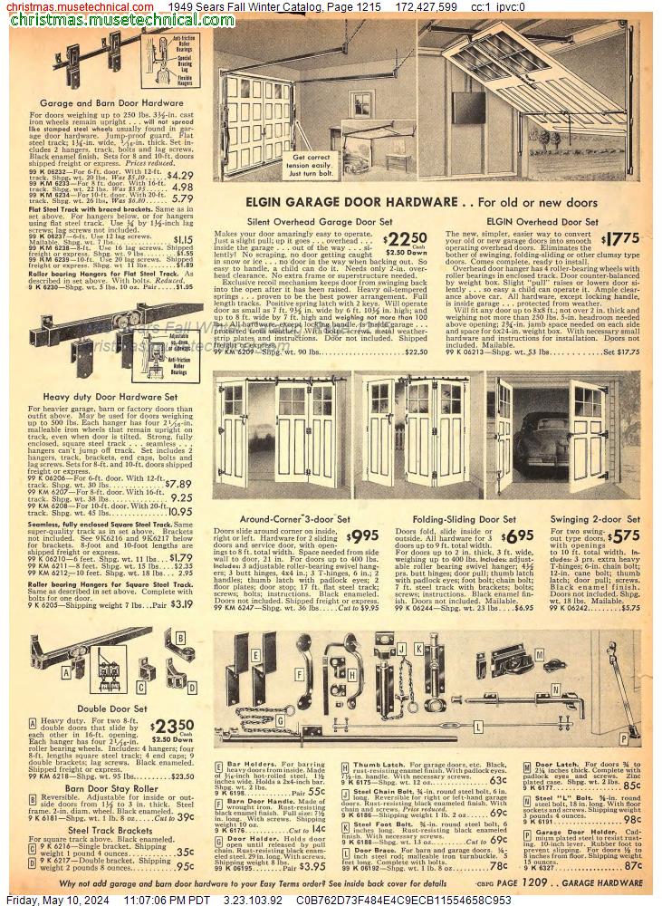 1949 Sears Fall Winter Catalog, Page 1215