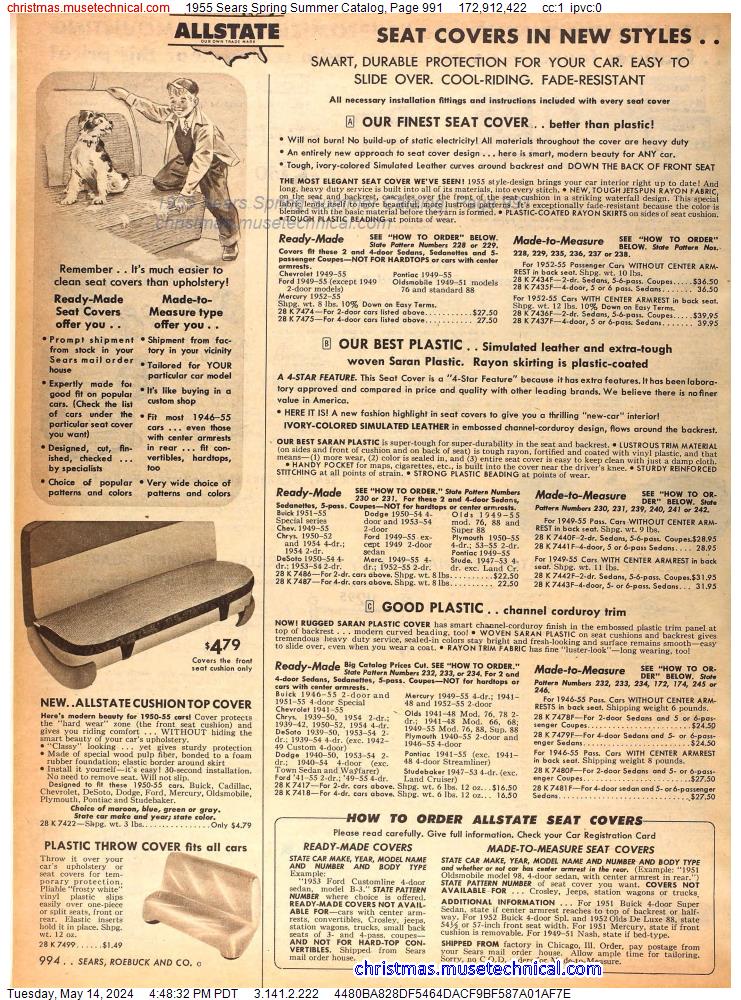 1955 Sears Spring Summer Catalog, Page 991