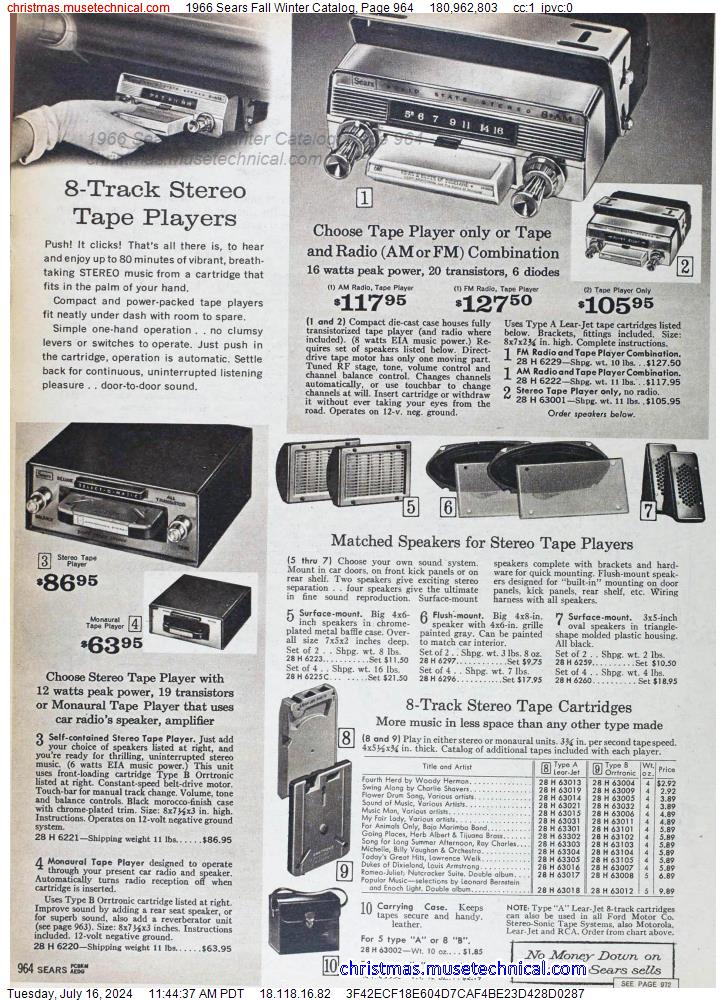 1966 Sears Fall Winter Catalog, Page 964