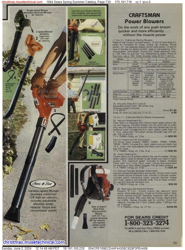 1984 Sears Spring Summer Catalog, Page 735