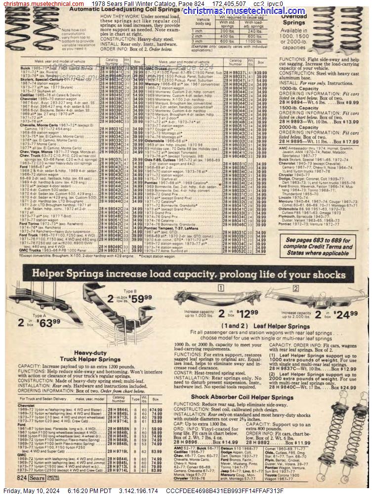 1978 Sears Fall Winter Catalog, Page 824