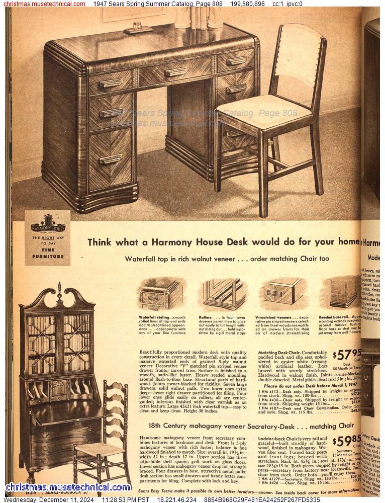 1947 Sears Spring Summer Catalog, Page 808