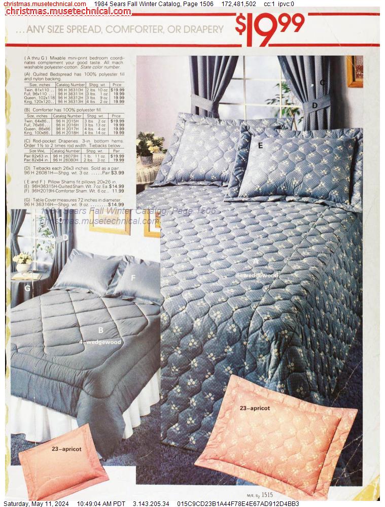 1984 Sears Fall Winter Catalog, Page 1506