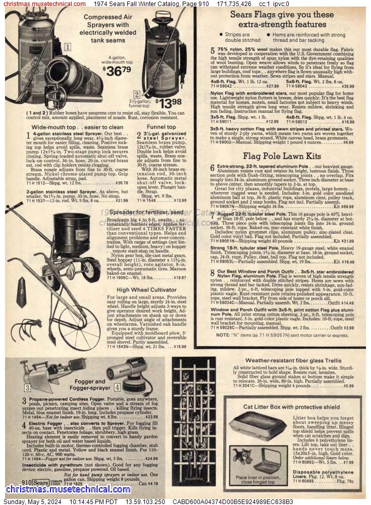 1974 Sears Fall Winter Catalog, Page 910