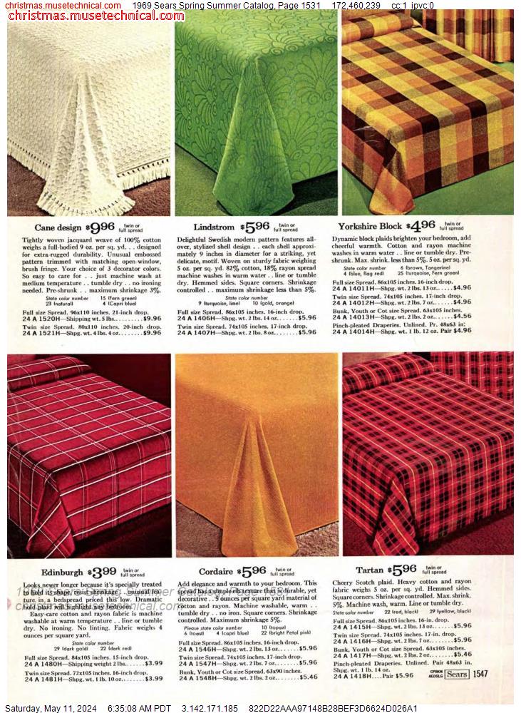 1969 Sears Spring Summer Catalog, Page 1531