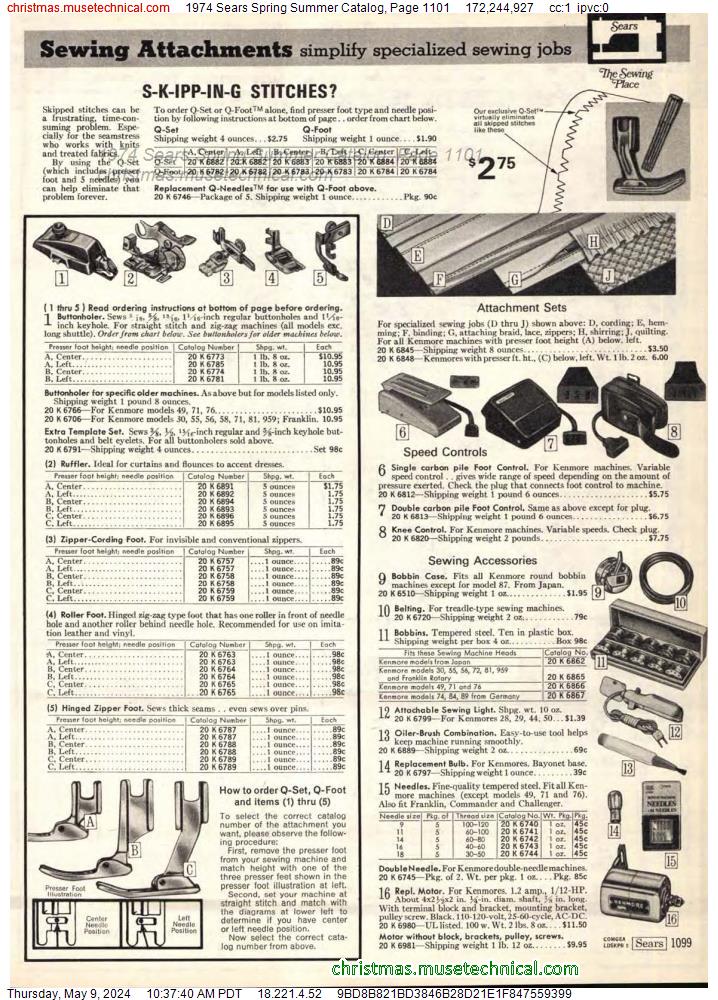 1974 Sears Spring Summer Catalog, Page 1101