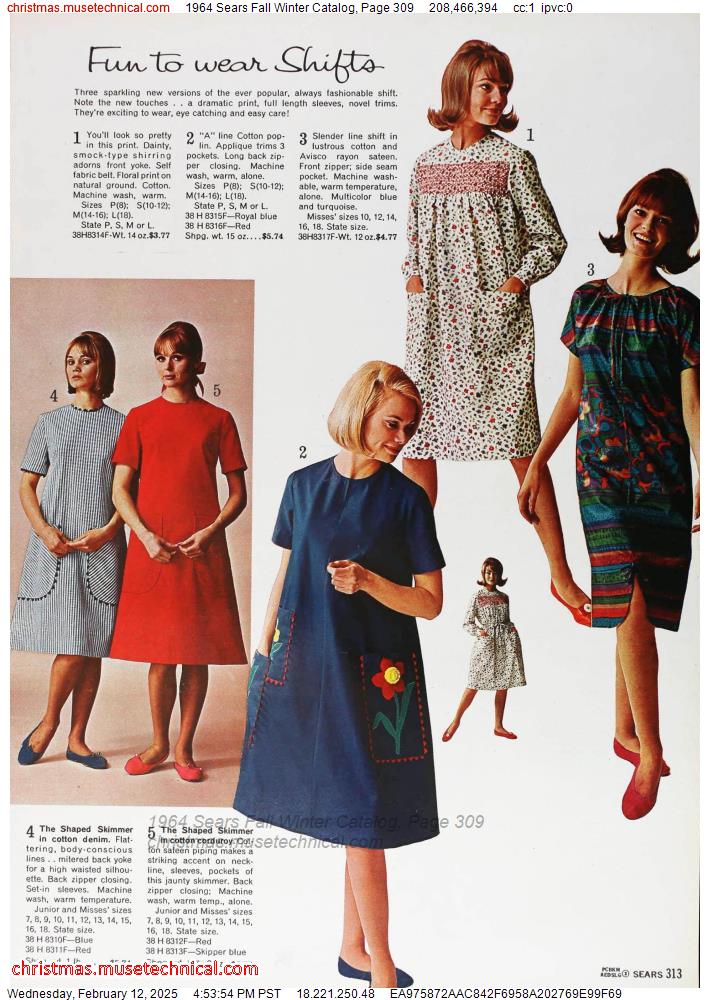 1964 Sears Fall Winter Catalog, Page 309