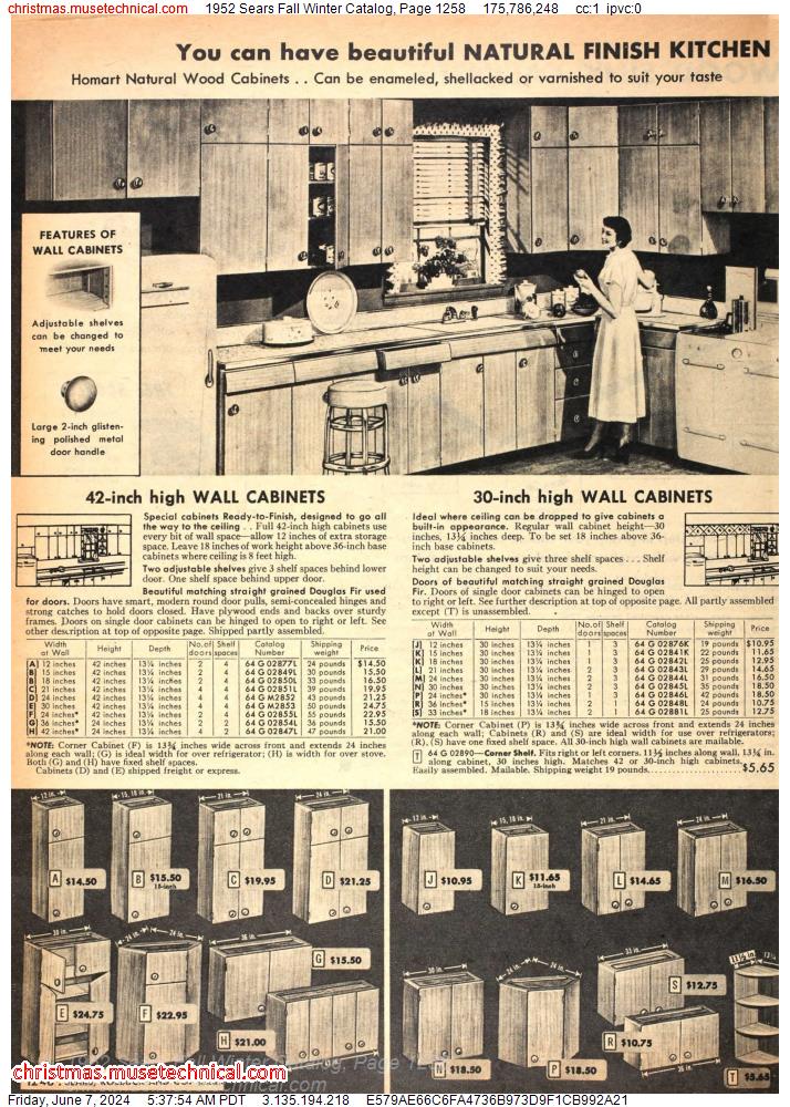 1952 Sears Fall Winter Catalog, Page 1258
