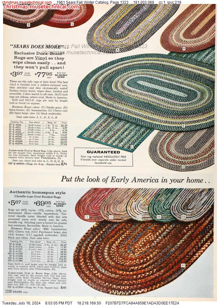 1961 Sears Fall Winter Catalog, Page 1323