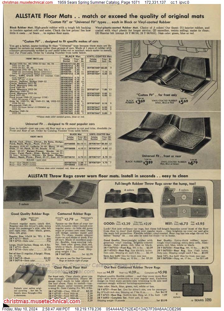 1959 Sears Spring Summer Catalog, Page 1071