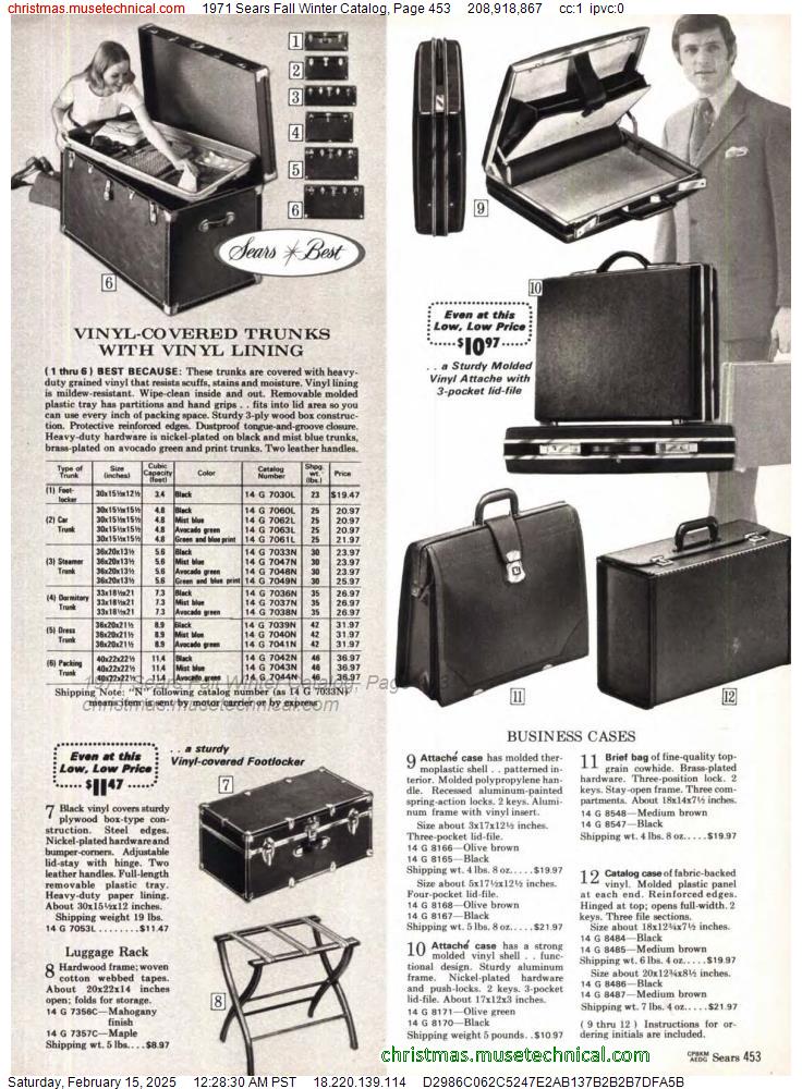 1971 Sears Fall Winter Catalog, Page 453