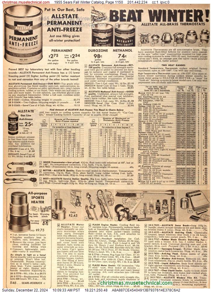 1955 Sears Fall Winter Catalog, Page 1150