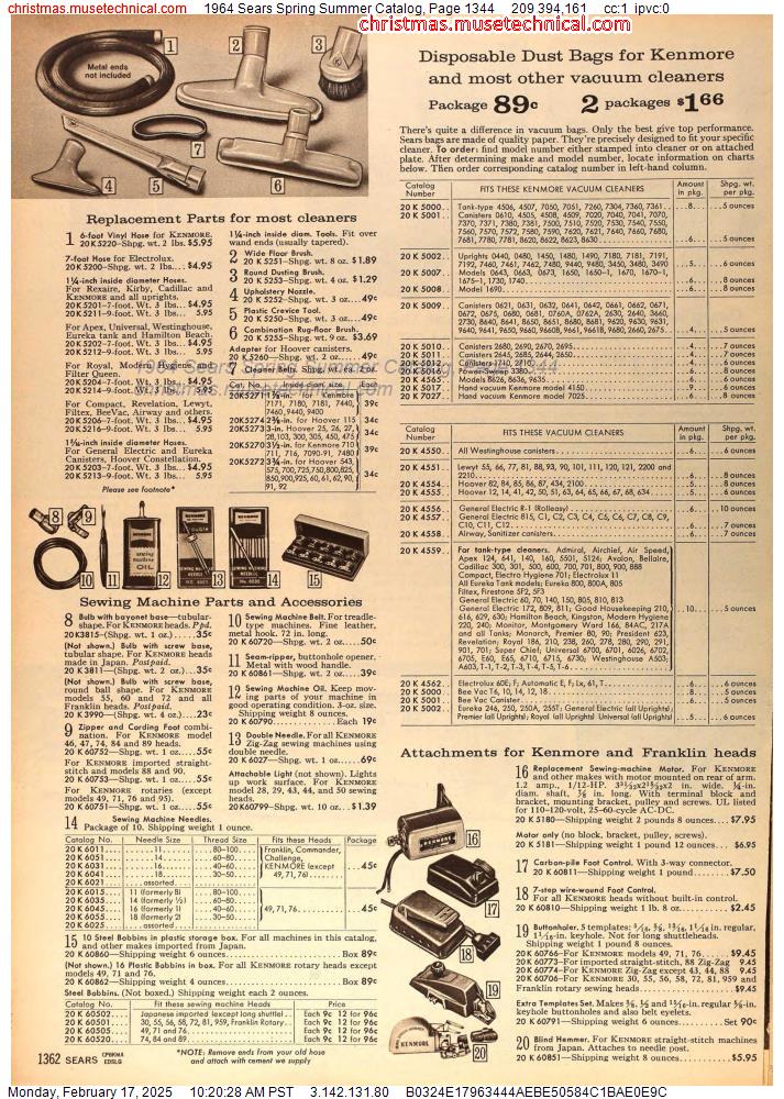 1964 Sears Spring Summer Catalog, Page 1344