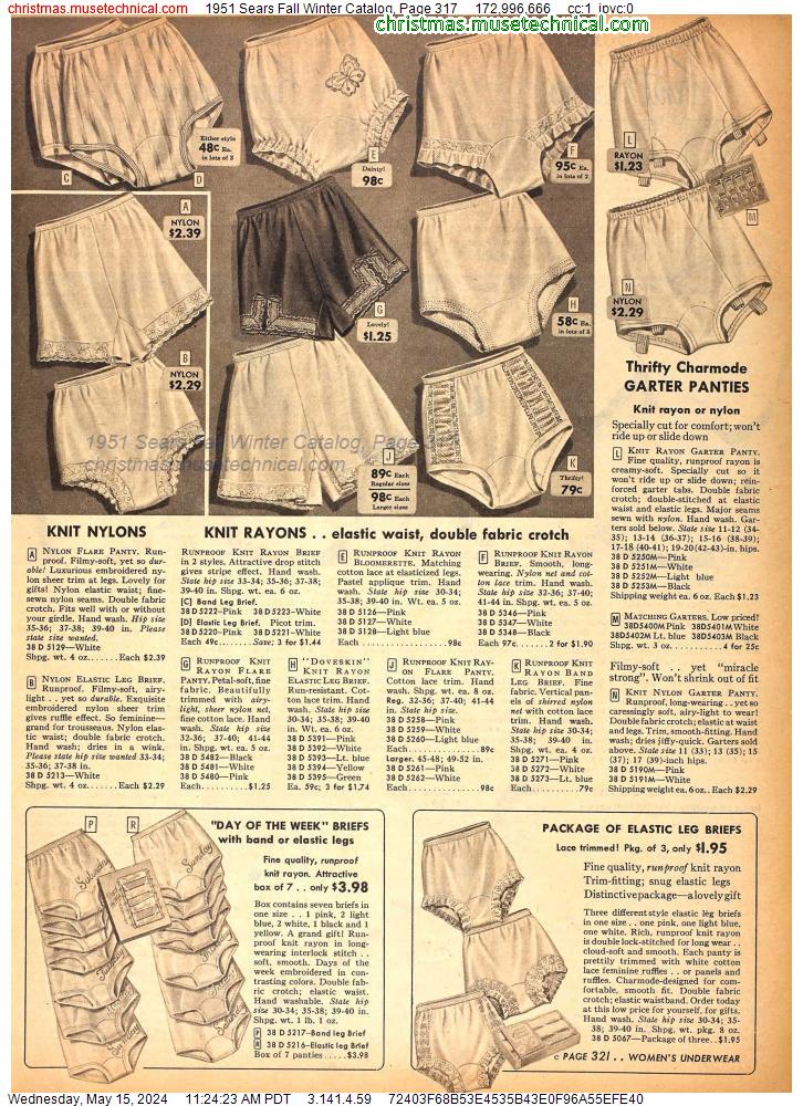 1951 Sears Fall Winter Catalog, Page 317