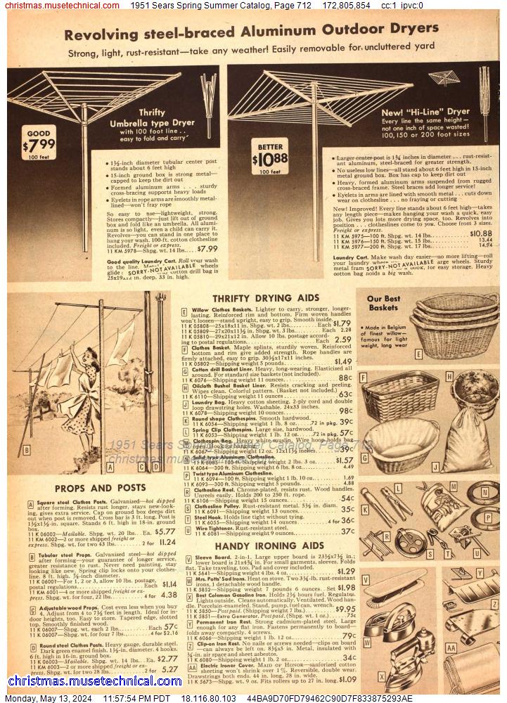 1951 Sears Spring Summer Catalog, Page 712