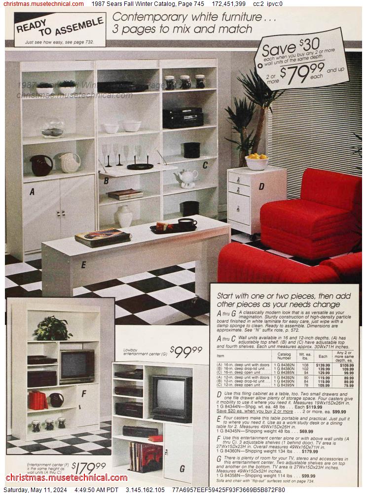 1987 Sears Fall Winter Catalog, Page 745