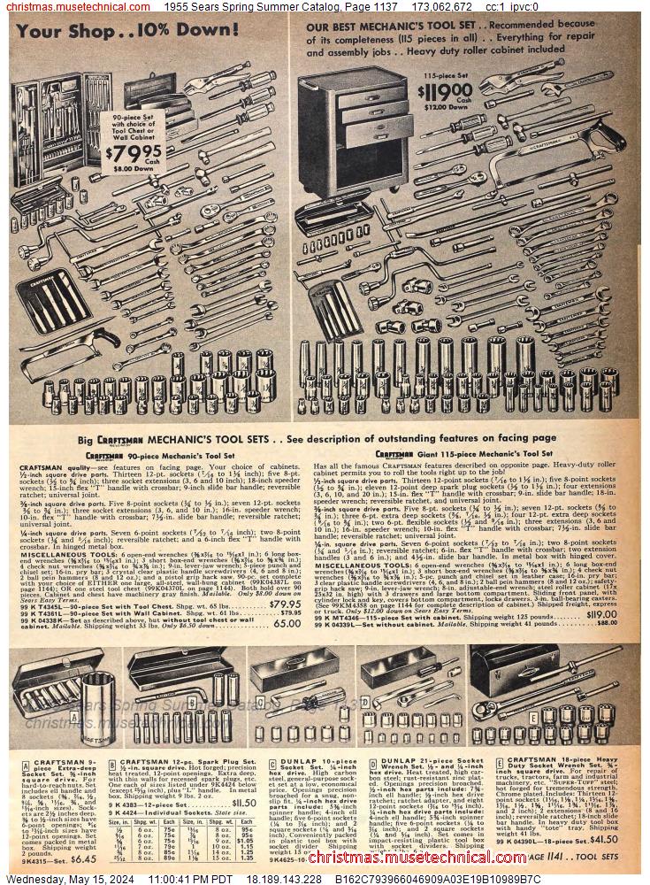1955 Sears Spring Summer Catalog, Page 1137