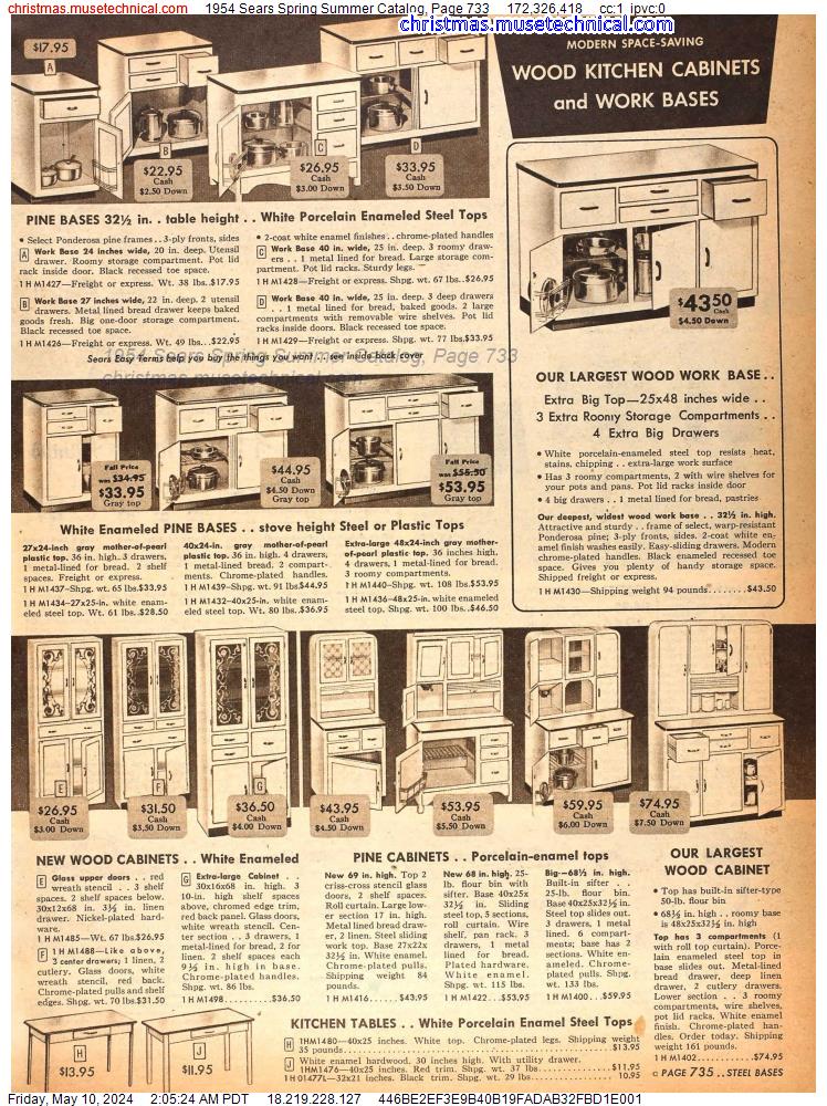 1954 Sears Spring Summer Catalog, Page 733
