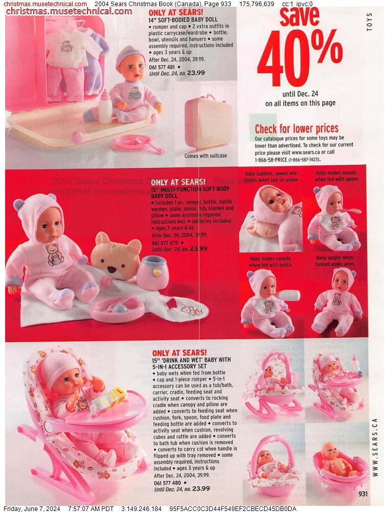 2004 Sears Christmas Book (Canada), Page 933