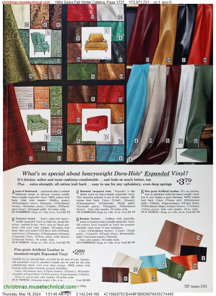 1964 Sears Fall Winter Catalog, Page 1737