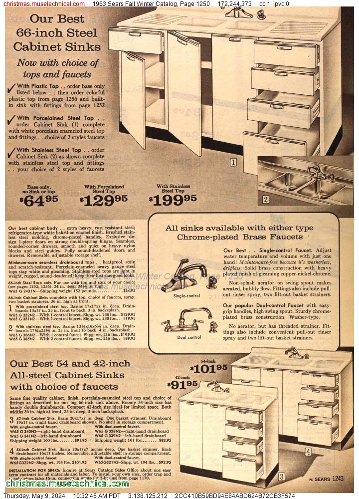 1963 Sears Fall Winter Catalog, Page 1250