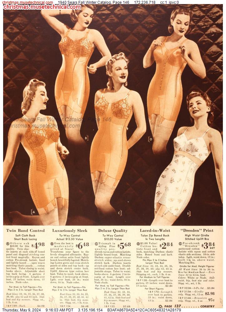 1940 Sears Fall Winter Catalog, Page 146