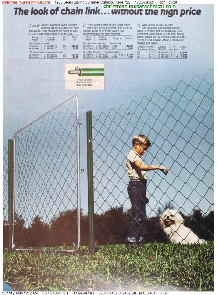 1986 Sears Spring Summer Catalog, Page 722