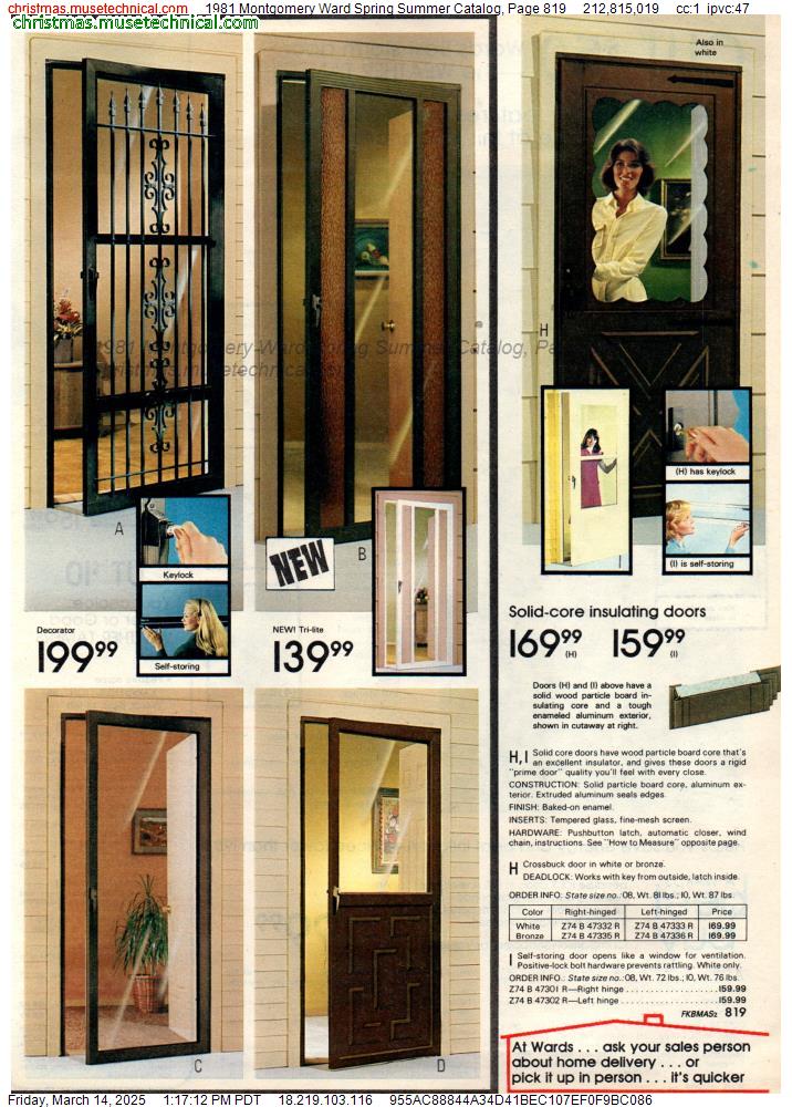 1981 Montgomery Ward Spring Summer Catalog, Page 819