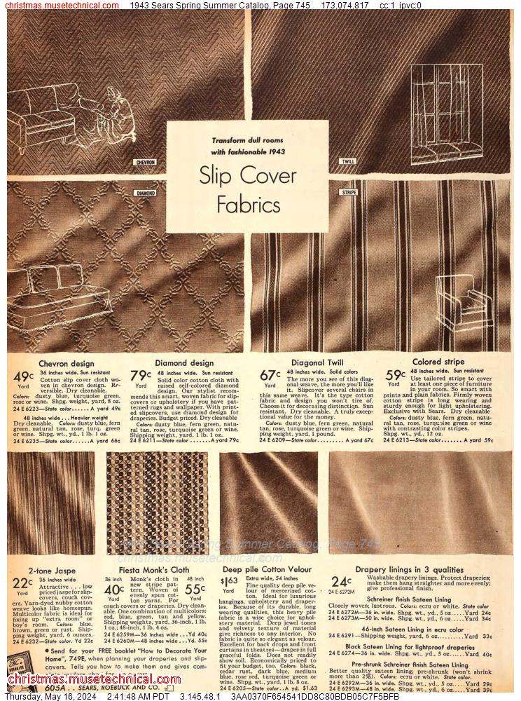 1943 Sears Spring Summer Catalog, Page 745